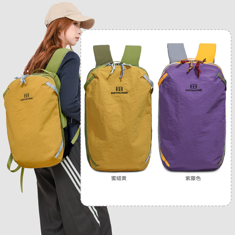 Lightweight Outdoor Color Block Backpack for Hiking Travel and Daily Use