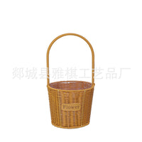 Handwoven Rattan-Style Storage Basket for Home Decor and Gardening