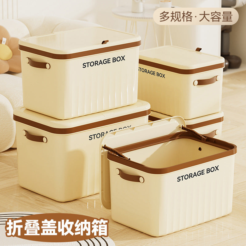 Household Living Room Thickened Flip-Top Storage Box for Snacks Toys Sundries Dustproof Large Capacity Organizer