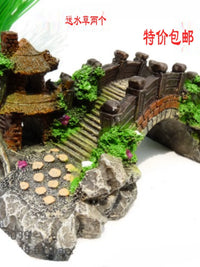 Aquarium Resin Bridge Ornament for Fish Tank Landscaping