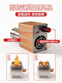 Portable Stainless Steel Wood Gasification Stove for Outdoor Camping and Patio Use