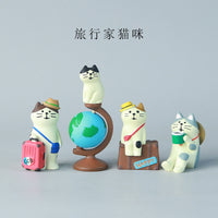 Zakka Japanese Style Cute Cat Miniature Figurine for Desktop Decor and Photography Props