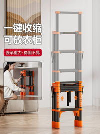 Telescopic Aluminum Alloy Ladder, Multi-functional Folding A-Frame Ladder for Home and Engineering Use, Portable