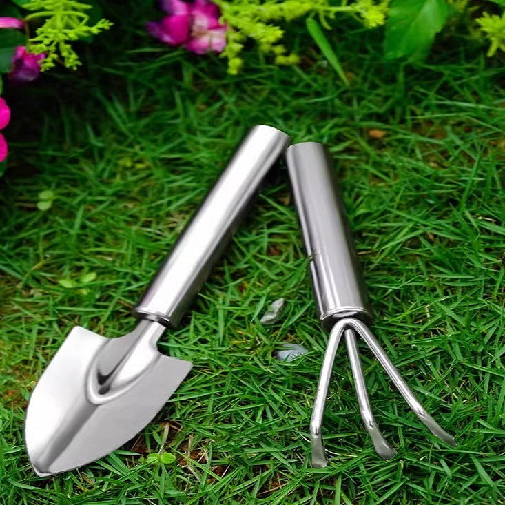 Mini Garden Tool Set, Stainless Steel Hand Trowel, Rake, Shovel for Potted Plants, Outdoor Gardening, Soil Loosening