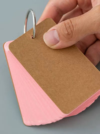 Portable Ring-Bound Blank Flashcards for Vocabulary Learning, Small Memo Pad with Detachable Iron Ring