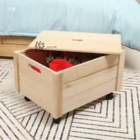 Wooden Storage Box with Lid - Dustproof Multi-Layer Organizer for Home