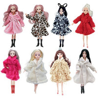 Doll Plush Coat for 30cm Dolls, 1/6 Scale Doll Clothes