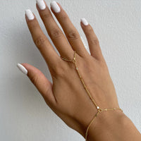Fashion INS Style Finger Chain Bracelet with Small Round Disc Stainless Steel Jewelry for Women