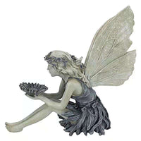 Angel Girl Fairy Bird Feeder Resin Statue for Outdoor Garden & Patio Decor