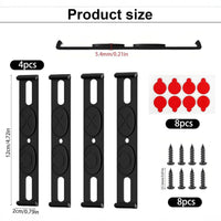 3D Plastic License Plate Holder Clip Set for European Standard Frameless Plates - 4 Pack
