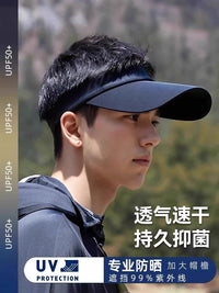 Men's Summer Sun Protection Visor Hat with Wide Brim for Outdoor Sports Fishing Running