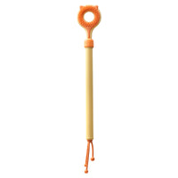 Retractable Cat Teaser Wand with Plush Toy and Back Scratcher Function for Interactive Play