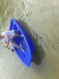 2.8m Inflatable Fishing Boat with Double Layer Hull, Thickened Plastic, Single Person