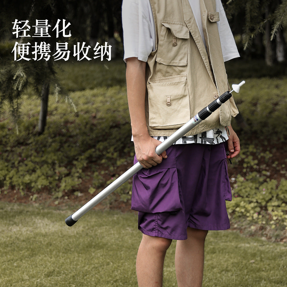 3-Section Telescopic Aluminum Tarp Poles for Outdoor Camping and Sun Shelters, 230cm Adjustable