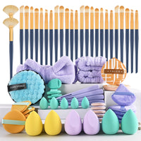 80-Piece Dopamine Rainbow Makeup Tool Set with Colorful Cosmetic Bag and Brush Kit