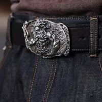 Men's Vintage Poseidon Alloy Buckle Leather Belt