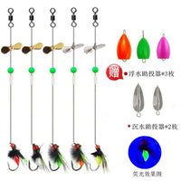 Sequined Spinner Bait Fishing Lure Set with Pre-tied Line for Stream Micro Fishing