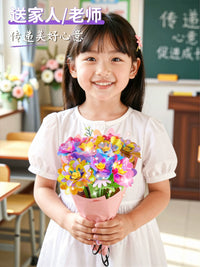 Kids' DIY Flower Bouquet Craft Kit for Girls, Educational Toy Gift Ages 3-9