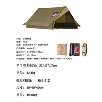Camping Tent with Chimney Port, Waterproof, Windproof, Mesh Door, Groundsheet, Aluminum Poles