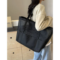 Large Capacity Mesh Beach Tote Bag for Swimming, Travel, and Gym