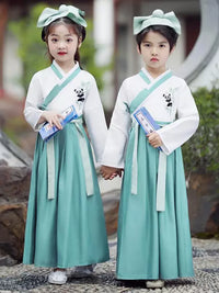 Kids Hanfu Chinese Ancient Costume for Boys and Girls, Traditional School Uniform for Performances and Ceremonies