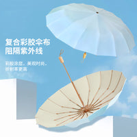 16-Rib UPF50+ UV Protection Folding Sun Umbrella for Women