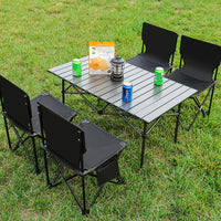 Portable Outdoor Folding Camping Table and Chair Set, Ultralight Roll-Up Picnic Table for Outdoor Gear