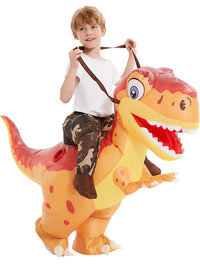Inflatable Dinosaur Rider Costume for Kids - Tyrannosaurus Rex, Allosaurus, Velociraptor, or Dragon