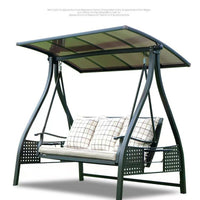 Outdoor Patio Garden Balcony Aluminum Solar Swing Chair Double Seat Rocking Chair Waterproof