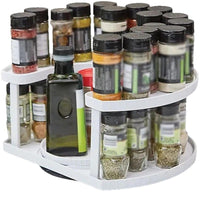 Rotating Double-Layer Spice Rack Organizer for Kitchen Countertop