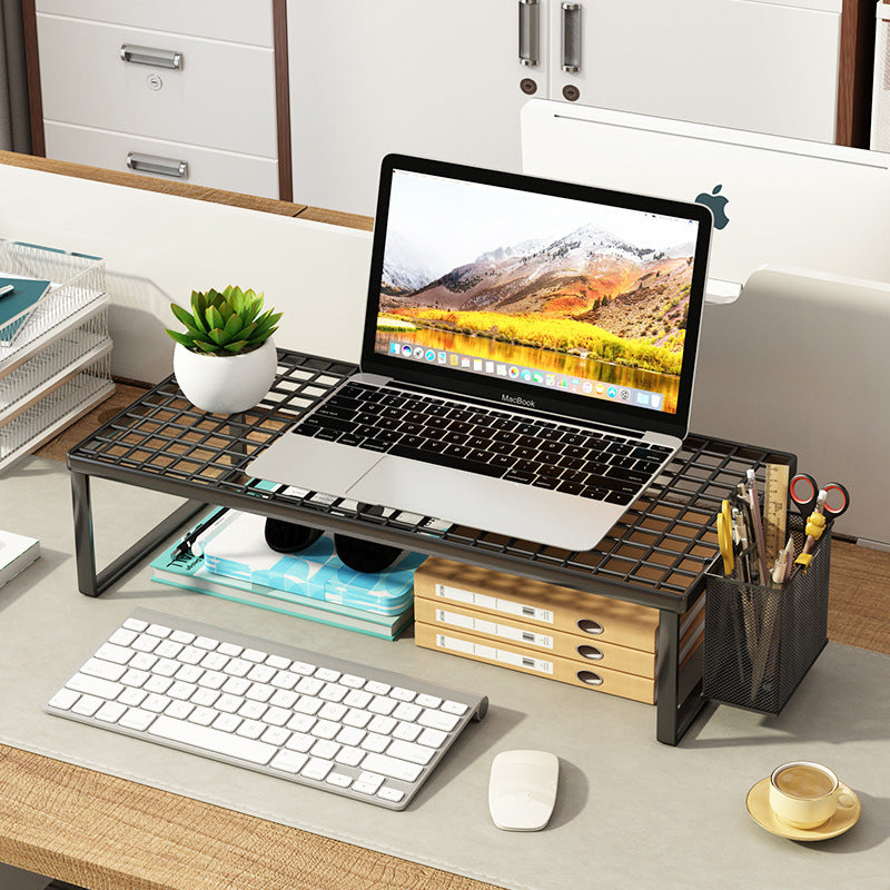 Laptop Stand with Cooling Base and Monitor Riser for Desk