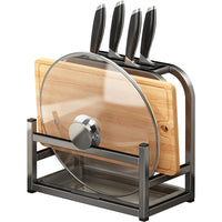 Multifunctional Kitchen Knife Block with Chopping Board and Pot Lid Holder