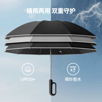 Automatic Windproof UV Protection Umbrella with Hook Handle for Travel