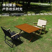 Portable Carbon Steel Roll-Up Camping Table for Outdoor Picnic & BBQ