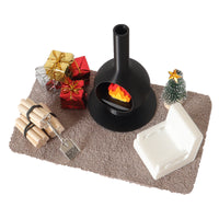 Miniature Dollhouse Fireplace & Furniture Set for Christmas Living Room Decor