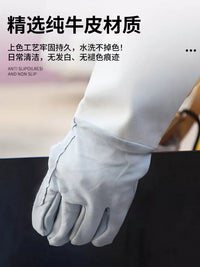 Welding Work Gloves, Heat Resistant, Wear-Resistant, Flexible, Cowhide Canvas