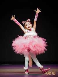 Girls' Animal Tutu Dress Set with Headpiece and Bowtie for Performance and Parties