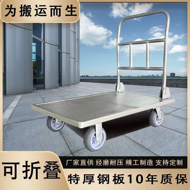 Heavy-Duty Foldable Hand Truck with Wheels for Warehouse and Home Use