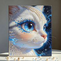 DIY Pearl Painting Kit for Home Decor - Blue-Eyed Cat & Horse Year Creative Craft