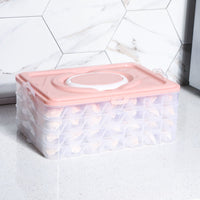 Stackable Dumpling Storage Container with Lid, Non-Stick Freezer Organizer for Dumplings and Eggs