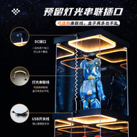 LED Light Acrylic Display Case for LEGO Models & Action Figures, Dustproof Storage Box