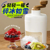 Manual Ice Shaver Machine Portable Hand Crank Ice Crusher for Home Use