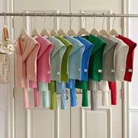 Knitted Solid Color Shawl Cardigan with Neck Protection