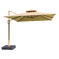 Outdoor Patio Umbrella with Base, Square Sunshade for Garden, Deck, or Villa