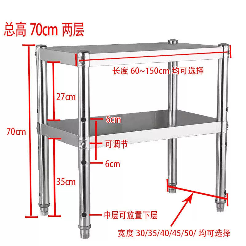 Stainless Steel Kitchen Storage Rack Multi-layer Microwave Oven Stand Countertop Organizer