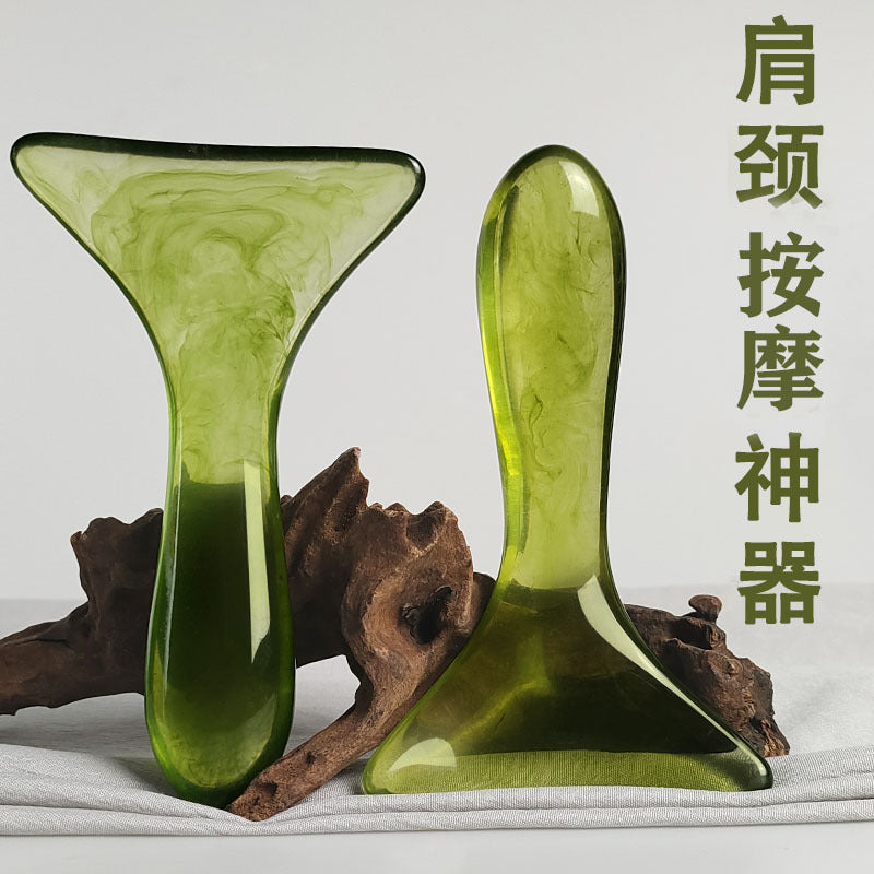 Gua Sha Acupressure Massage Tool for Shoulder, Neck, Back, and Legs - Meridian Scraping and Lifting