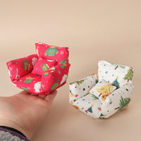 Dollhouse Miniature Christmas Fabric Sofa BJD Photography Prop Dollhouse Furniture Ornament Model