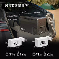 Indel B FC20/25L Dual-Zone Portable Car Refrigerator 12V/24V/220V