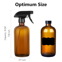 Boston Glass Spray Bottle for Essential Oils, Cleaning, and Gardening - Amber UV Protection