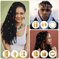 220-260pcs Hair Braid Rings Set Hair Extension Accessories Dreadlock Cuffs Clips